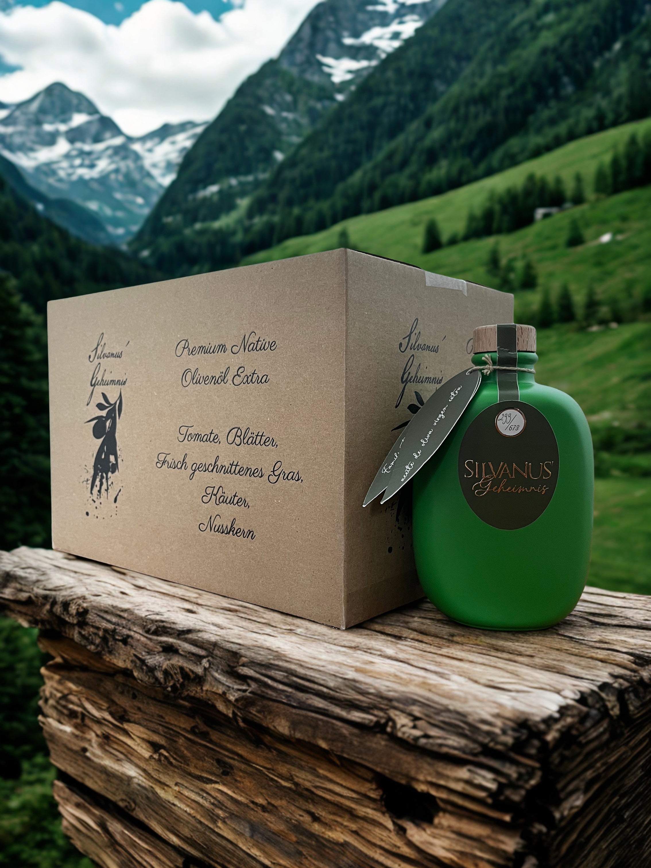 Exklusives Silvanus' Geheimnis Pack – Kiste mit 6 Flaschen 0.5 L Premium Olivenöl EVOO (Picual 100%)